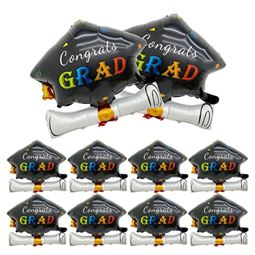 Graduierung Ballona Klasse von 2023 Dekorationen Glückwunsch Grad Folienballons für die Abschlussfeier 10PCS Bachelor Cap Graduierung Ballona Klasse von 2023 Dekorationen Glückwunsch Grad Folienballons für die Abschlussfeier 10PCS Bachelor Cap von Enbebamd