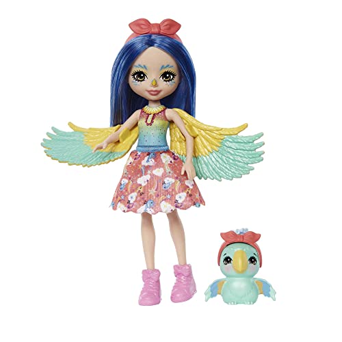 Enchantimals HHB89 - Prita Parakeet (Wellensittich) & Flatter Puppe, Spielzeug für Kinder ab 4 Jahren von Enchantimals