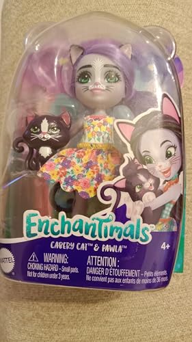 Enchantimals Cabery Cat (10,2 cm) und Pawla, tolles Geschenk für Kinder ab 4 Jahren, HCF98 von Enchantimals