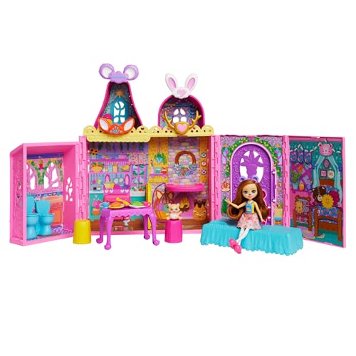 Enchantimals-Freundschaftsspielhaus, Puppenhaus mit Möbeln, 1 Puppe und Haustierfreund, Tierspielzeug mit 7 Spielbereichen und 24 Accessoires, HXL53 Enchantimals-Freundschaftsspielhaus, Puppenhaus mit Möbeln, 1 Puppe und Haustierfreund, Tierspielzeug mit 7 Spielbereichen und 24 Accessoires, HXL53 von Enchantimals
