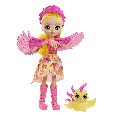 Enchantimals GYJ04 - Falon Phoenix Puppe, Aus Der Royals Kollektion Mit Tierfreundin Sunrise, Tolles Geschenk Für Kinder Von 3 Bis 8 Jahren, Dunkelviolett, 15,2 cm von Enchantimals