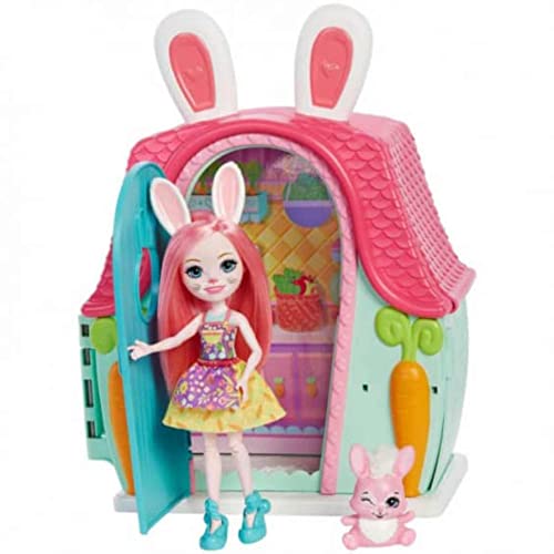 Enchantimals GYN60 - Häuschen Spielset (24,7 cm) mit Bree Bunny, Tierfigur und 15 Zubehörteilen, ab 4 Jahren von Enchantimals