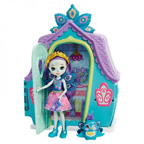 Enchantimals GYN61 - Häuschen Spielset mit Patter Peacock Puppe (15,2 cm), Tierfigur und 13 Zubehörteilen, ab 4 Jahren von Enchantimals