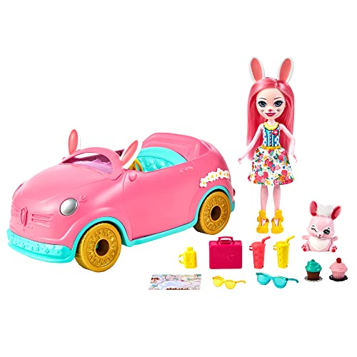 Enchantimals HCF85 - Häschen-Mobil (ca. 26 cm) 10-teiliges Set mit Puppe, Häschenfigur und Zubehörteilen, tolles Spielzeug Geschenk für Kinder ab 3 Jahren von Enchantimals