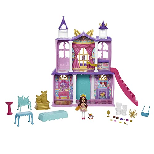 Enchantimals HCG59 - Royals Ballzauber Schloss (ca. 66 cm groß), 19 Teile, mit Felicity Fox & Flick Tierfigur, Spielzeug ab 4 Jahren von Enchantimals
