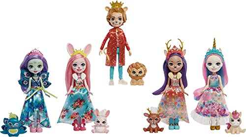 Enchantimals HCJ18 - Royals Königliche Freunde Kollektion (15,2 cm groß) mit 5 Tierfiguren, einschließlich Patter Peacock, Ambrose Unicorn und mehr, Spielzeug ab 4 Jahren von Enchantimals