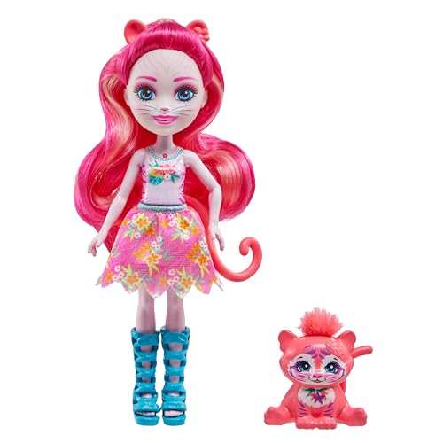Enchantimals Sunshine Beach Tigerpuppe und Tierfreund mit Deluxe-Haar zum Stylen, Tierspielzeug, farbenfrohe Moden, HXB97 Enchantimals Sunshine Beach Tigerpuppe und Tierfreund mit Deluxe-Haar zum Stylen, Tierspielzeug, farbenfrohe Moden, HXB97 von Enchantimals
