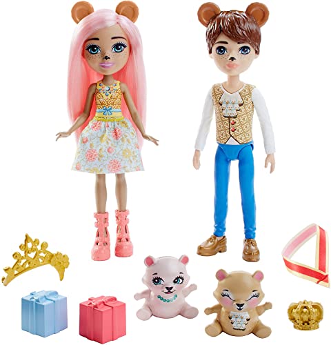 Enchantimals GYJ07 - Bären 2er-Pack, mit Braylee Bear & Bannon Bear Puppen (ca. 15,2 cm) und 2 Tieren, Spielzeug für Kinder ab 4 Jahren von Enchantimals