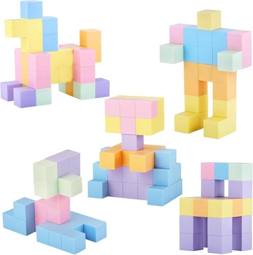 Encuryna 40 Stück Magnetische Bausteine Magnetbausteine Magnetic Blocks Magnetic Building Blocks Spielzeug Ab 3 Jahre Magnetische Bausteine Spielzeug Ab 3-5 Jahre Junge Mädchen Geburtstag Weihnachten von Encuryna
