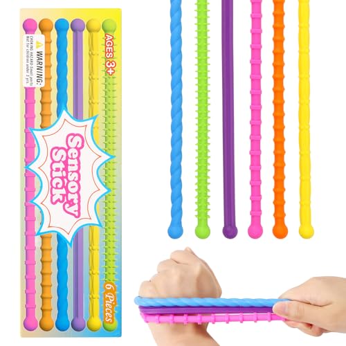 Encuryna 6 Stück Sensorik Autismus Für Spielzeug Fidget Toys Erwachsene Autismus Spielzeug Fidget Stange Toys Für Kinder Erwachsene Fidget Toy Sensorische Fidget Sticks Classroom Travel Essentials von Encuryna