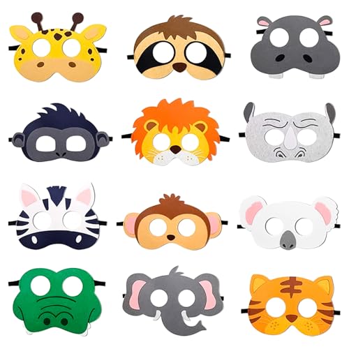 Encuryna Tiermasken für Kinder 12 Stücke Kinder Filz Masken,Dschungel Party Deko,Cosplay-Party,Kostümpartys Cosplay Maske verkleiden für Maskerade Geburtstage Dschungel Thema Partyzubehör Encuryna Tiermasken für Kinder 12 Stücke Kinder Filz Masken,Dschungel Party Deko,Cosplay-Party,Kostümpartys Cosplay Maske verkleiden für Maskerade Geburtstage Dschungel Thema Partyzubehör von Encuryna