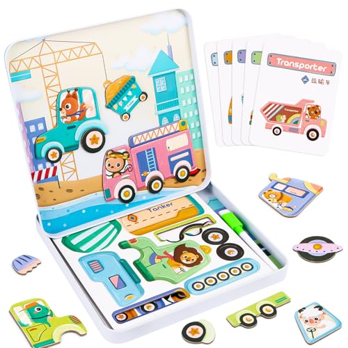 Magnetische Puzzle für Kinder, Magnetspiel Box Verkehr Kinderpuzzle ab 3 Jahre, Deal für Zuhause und als Reisespiel, Magnet Spielzeug Kinder Geburtstags Geschenke Magnetische Puzzle für Kinder, Magnetspiel Box Verkehr Kinderpuzzle ab 3 Jahre, Deal für Zuhause und als Reisespiel, Magnet Spielzeug Kinder Geburtstags Geschenke von Encuryna