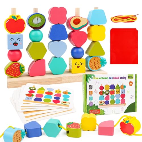 Montessori Spielzeug ab 2 3 4 5 6 Jahre, Holzspielzeug mit Steckspiel, Fädelspiel, Bausteinen & Stapelsteinen, Sortierspiel & Lernkarten, Pädagogisches Lernspiele Geschenk für Baby, Jungen & Mädchen Montessori Spielzeug ab 2 3 4 5 6 Jahre, Holzspielzeug mit Steckspiel, Fädelspiel, Bausteinen & Stapelsteinen, Sortierspiel & Lernkarten, Pädagogisches Lernspiele Geschenk für Baby, Jungen & Mädchen von Encuryna