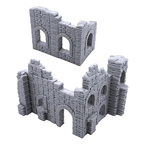 EnderToys Battle Ruined Walls, Terrain Scenery for Tabletop 28mm Miniatures Wargame, 3D Printed and Paintable von EnderToys