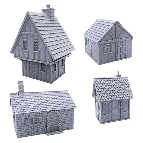 Cottage Bundle, Terrain Scenery for Tabletop 28mm Miniatures Wargame, 3D Printed and Paintable, EnderToys von EnderToys