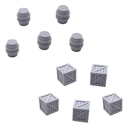 EnderToys Crates and Barrels, Terrain Scenery for Tabletop 28mm Miniatures Wargame, 3D Printed and Paintable von EnderToys