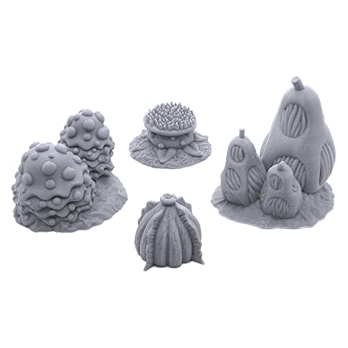 EnderToys Fantastische Flora: 3D-gedruckte Tisch-RPG-Landschaft und Kriegsspiel-Gelände für 28-mm-Miniaturen, 4 exotische Pflanzen, geeignet für 25-40 mm Miniaturen, Alter: 72+ von EnderToys