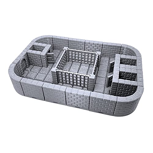 EnderToys Locking Dungeon Tiles – Gefängnisgrube, lackierbar, 3D-Druck, Tisch-Rollenspiel, Geländelandschaft für 28 mm Miniaturen, Grau EnderToys Locking Dungeon Tiles – Gefängnisgrube, lackierbar, 3D-Druck, Tisch-Rollenspiel, Geländelandschaft für 28 mm Miniaturen, Grau von EnderToys