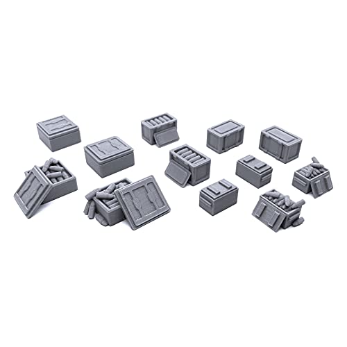 EnderToys Munitionsbox-Bündel, Geländelandschaft für Tischplatte, 28 mm, Miniaturen, Kriegsspiel, 3D-gedruckt und bemalbar von EnderToys