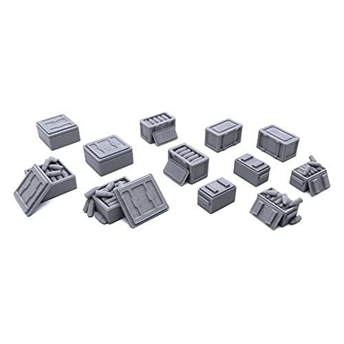 EnderToys Munitionsbox-Bundle, Terrain Scenery für Tischplatte, 28 mm, Miniaturen Wargame, 3D-gedruckt und lackierbar von EnderToys