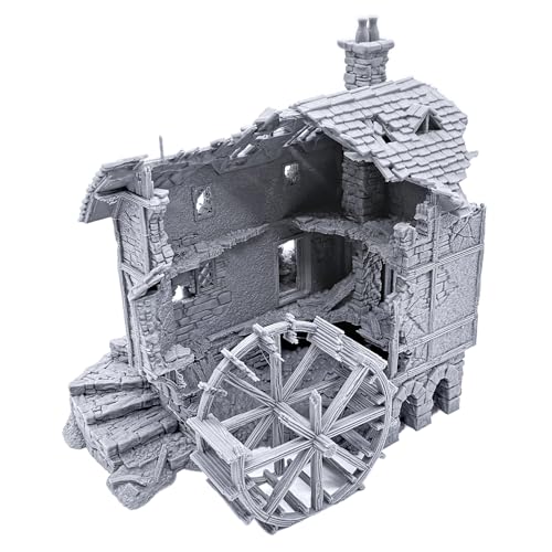 EnderToys Ruined Water Mill by Printable Scenery, 3D-gedruckte Tisch-RPG-Landschaft und Kriegsspiel-Gelände, 28 mm Miniaturen von EnderToys