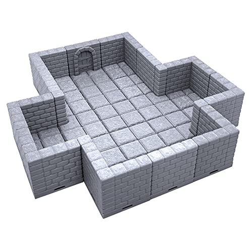 EnderToys Verschließbare Dungeon-Fliesen – Kreuzkammer, Terrain-Landschaft, Tischplatte, 28 mm, Miniaturen, Rollenspiel, 3D-gedruckt, lackierbar von EnderToys