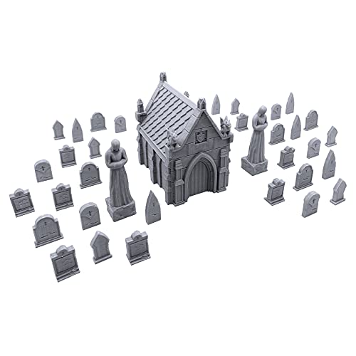 EnderToys Mausoleum Graveyard Scene, Terrain Scenery for Tabletop 28mm Miniatures Wargame, 3D Printed and Paintable von EnderToys