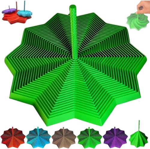 3D-gedruckter erweiterter sensorischer Fidget-Stern, erweiterbares Fraktal-Fidget-Sechskant mit Griff, Wabenspiral-Design, Fraktal-Sechskant für Erwachsene (Grün) von Endyniner