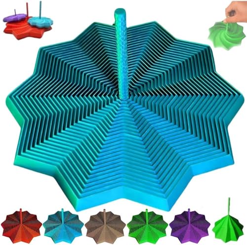 3D-gedruckter erweiterter sensorischer Fidget-Stern, erweiterbares Fraktal-Fidget-Sechskant mit Griff, Wabenspiral-Design, Fraktal-Sechskant für Erwachsene (blau) von Endyniner