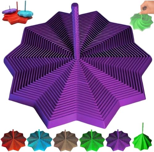 3D-gedruckter erweiterter sensorischer Fidget-Stern, erweiterbares Fraktal-Fidget-Sechskant mit Griff, Wabenspiral-Design, Fraktal-Sechskant für Erwachsene (lila) von Endyniner