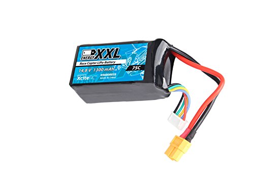 energyXXL 56600055 Race-Copter LiPo-Battery 4S 14.8V, 1300 mAh, 75C von XciteRC