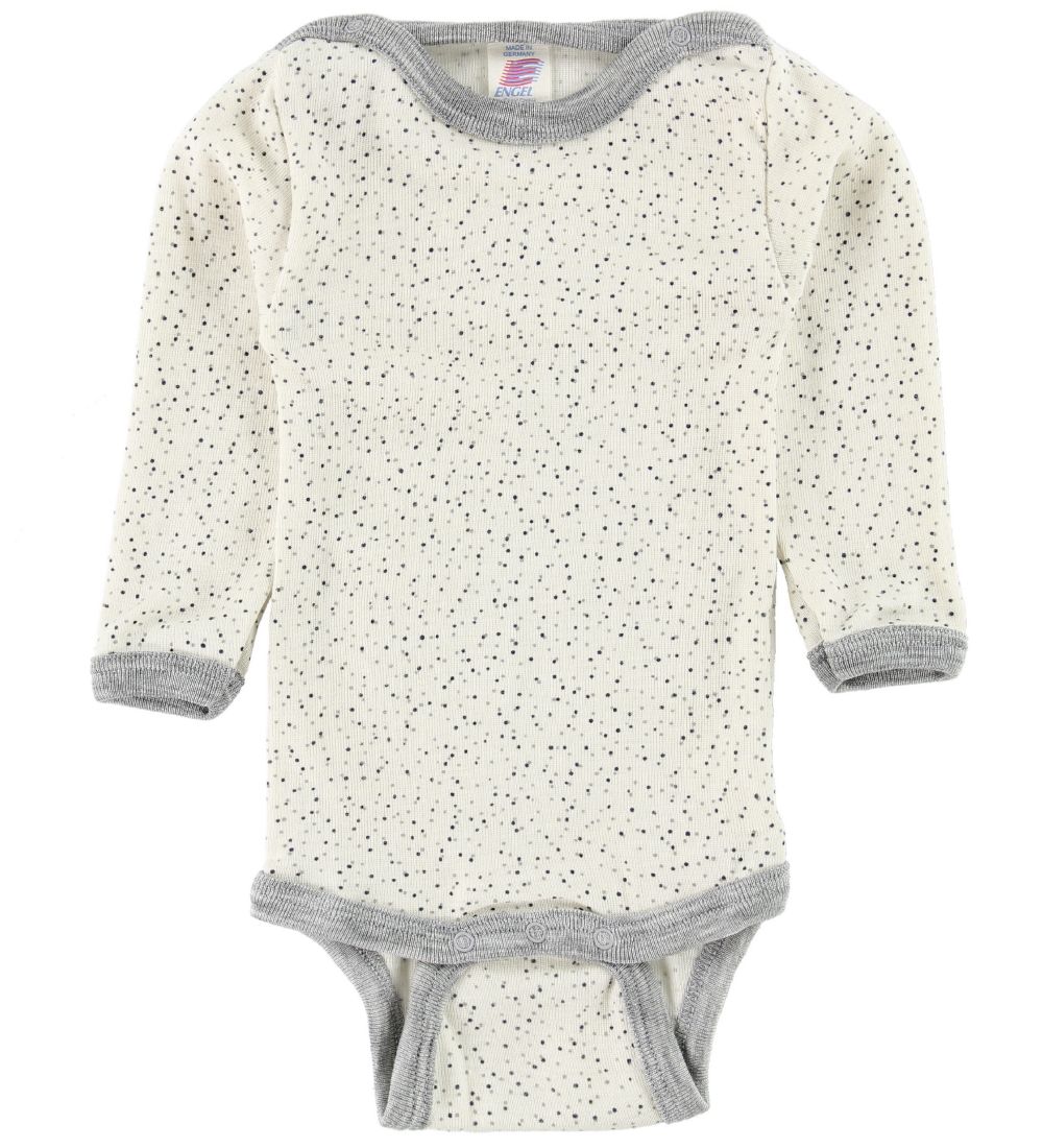 Engel Body l/ä - Wolle/Seide - Creme/Grau m. Punkte - Engel - 50/56 - Body L/Ä Engel Body l/ä - Wolle/Seide - Creme/Grau m. Punkte - Engel - 50/56 - Body L/Ä von Engel