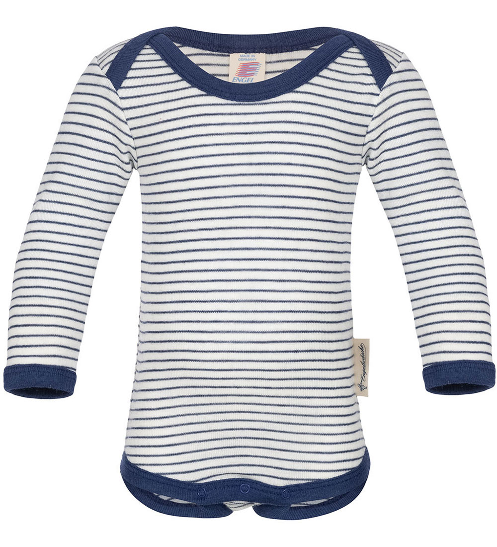 Engel Body l/ä - Wolle/Seide - Natural/Navy Blue - Engel - 86/92 - Body L/Ä Engel Body l/ä - Wolle/Seide - Natural/Navy Blue - Engel - 86/92 - Body L/Ä von Engel