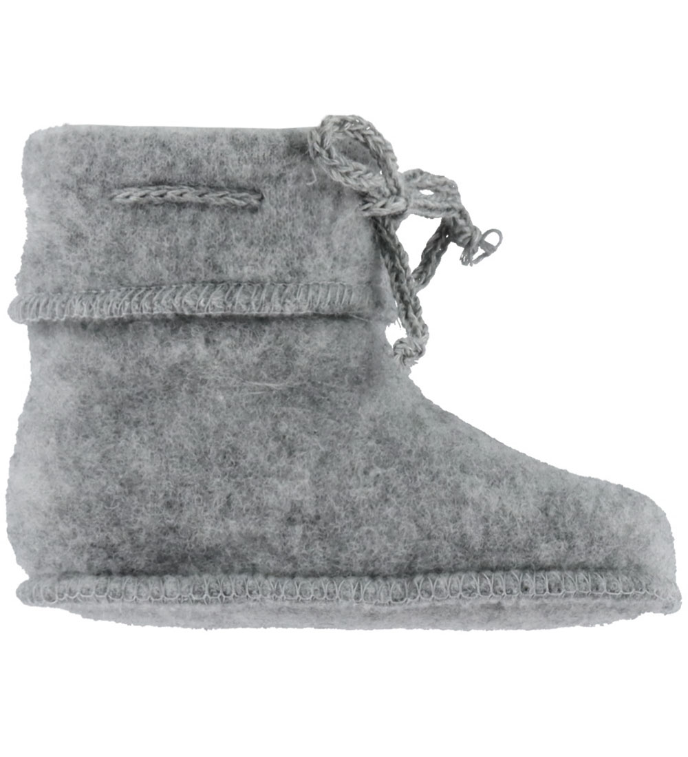 Engel Krabbelschuhe - Wolle - Grau Meliert - Engel - 0-1 Jahre (50-80) - Krabbelschuhe von Engel