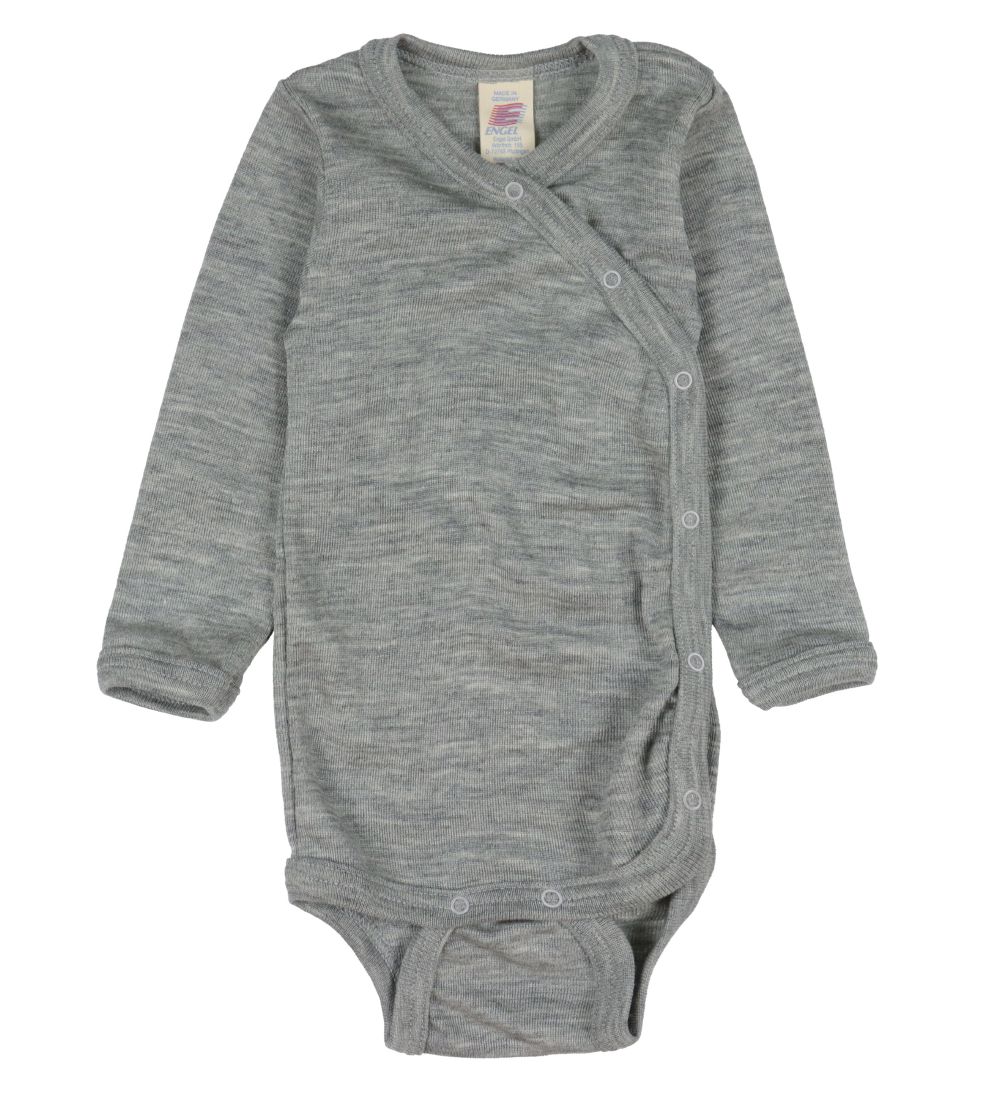 Engel Wickelbody l/ä - Wolle/Seide - Hellgrau Meliert - Engel - 74/80 - Body L/Ä Engel Wickelbody l/ä - Wolle/Seide - Hellgrau Meliert - Engel - 74/80 - Body L/Ä von Engel