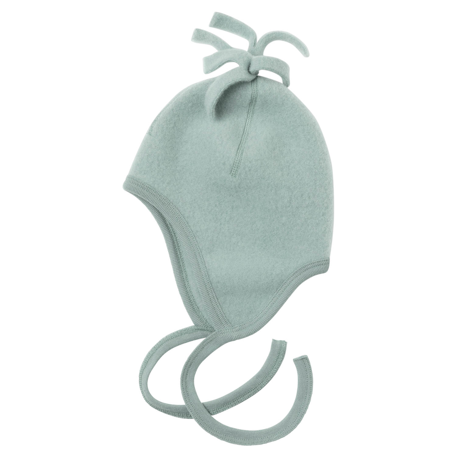 Engel - Wollfleece Mütze Baby bergblau melange 74/80 von Engel