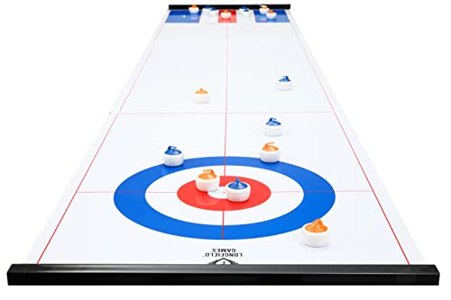 Engelhart - 2 in 1 Curling and Shuffleboard Table-Top Game - 180cm, Compact Curling Spiel und Reversible Paletten - 340500 von Engelhart
