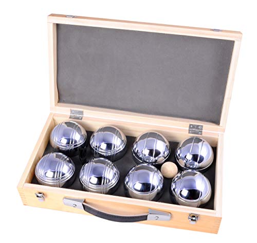Engelhart - 010206 - Petanque Kugeln Set (8 boulekugel) Luxus Petanque Spiele - Boules-Set In Holzkiste, 8 Stuck- Jeu de Boules - von Engelhart