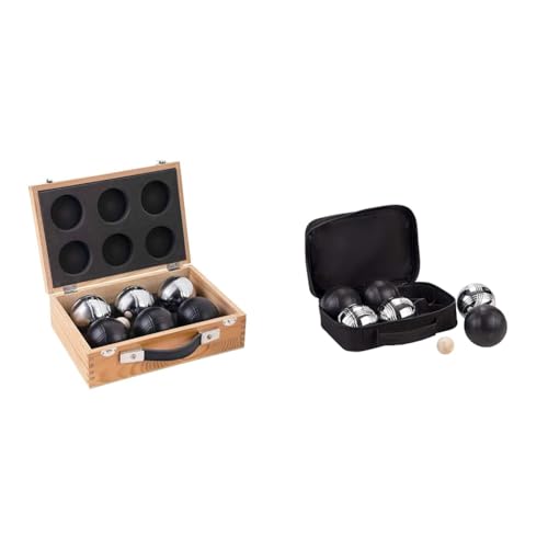 Engelhart - 010208 - Set Luxusbälle In Einer Holzkiste & 010207 - Boules-Set, 6-Teilig, Schwarz/Silber - Boules - Spiele - Gartenspiele, Spiele Im Freien Engelhart - 010208 - Set Luxusbälle In Einer Holzkiste & 010207 - Boules-Set, 6-Teilig, Schwarz/Silber - Boules - Spiele - Gartenspiele, Spiele Im Freien von Engelhart