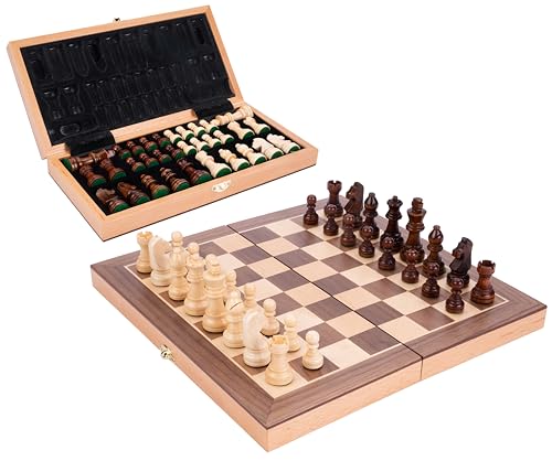 Engelhart – 151203 – Schachspiel aus Buchenholz mit Nussbaumfurnier – zusammenklappbar – Maße: 30 x 30 x 5 cm – König: 64 mm, Feld 33 mm – inkl. Spielfiguren Engelhart – 151203 – Schachspiel aus Buchenholz mit Nussbaumfurnier – zusammenklappbar – Maße: 30 x 30 x 5 cm – König: 64 mm, Feld 33 mm – inkl. Spielfiguren von Engelhart