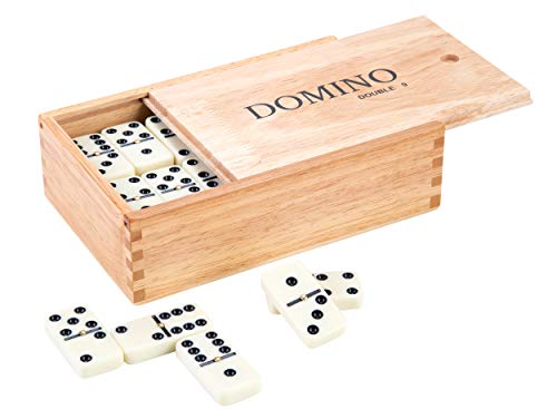 Engelhart - 250123 - Tolles Domino-Spiel - HolzBox mit 55 Dominos Doppel 9-55 Kunststoffteile - von Engelhart