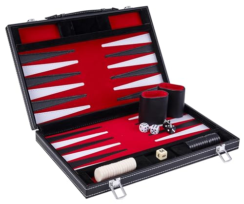 Engelhart Backgammon - 36 cm x 48 cm, Kunstleder, 2 Spieler, ab 6 Jahren von Engelhart