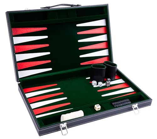 Engelhart- 250518 Backgammon gesteppt 18 Zoll – grün rot weiß von Engelhart