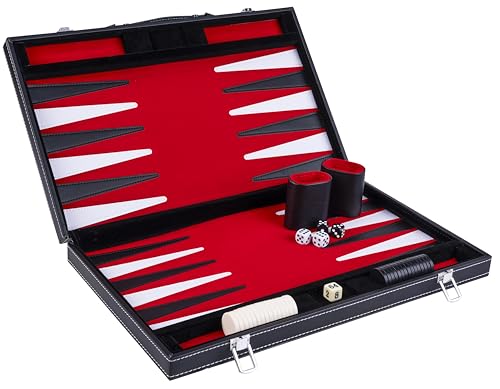 Engelhart- 250519 – Backgammon gesteppt 18 Zoll – rot schwarz weiß von Engelhart