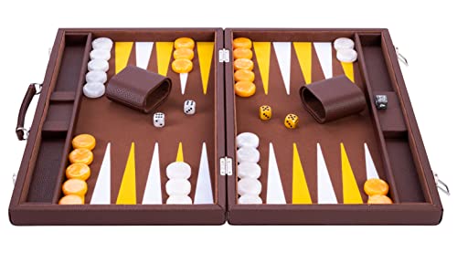 Engelhart - 250525 -PRO Backgammon 18", 45.5 cm - hochwertige Materialien - Perlmuttwürfel und Token von Engelhart