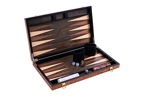 Engelhart- 250541 - Luxus-Backgammon 18 Zoll – Rosenholzfurnier, lackiert von Engelhart