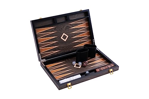 Engelhart- 250544 - Luxus-Backgammon 15 Zoll – Ebenholzfurnier lackiert – braun von Engelhart
