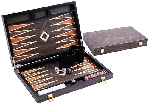 Engelhart- 250544 - Luxus-Backgammon 15 Zoll – Ebenholzfurnier lackiert – braun von Engelhart