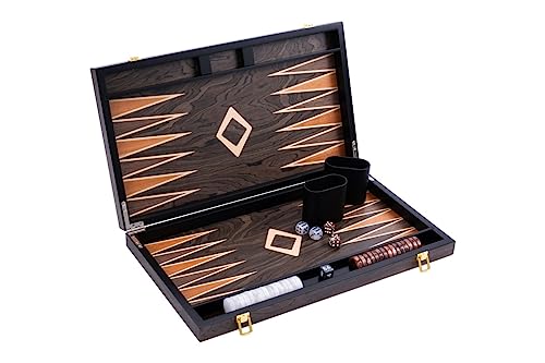 Engelhart- 250545 - Luxus-Backgammon 18 Zoll – Ebenholzfurnier lackiert – braun von Engelhart