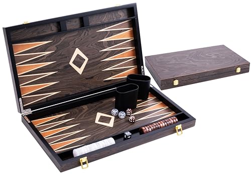 Engelhart- 250547 - Luxus-Backgammon – 18 Zoll – Nussbaumfurnier, lackiert von Engelhart